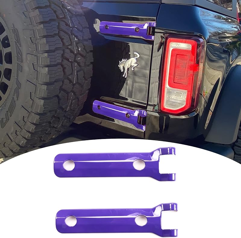 Moldura de cobertura da dobradiça da tampa traseira RERPRO para Ford Bronco 2 ou 4 portas 2021–2025 – Par roxo