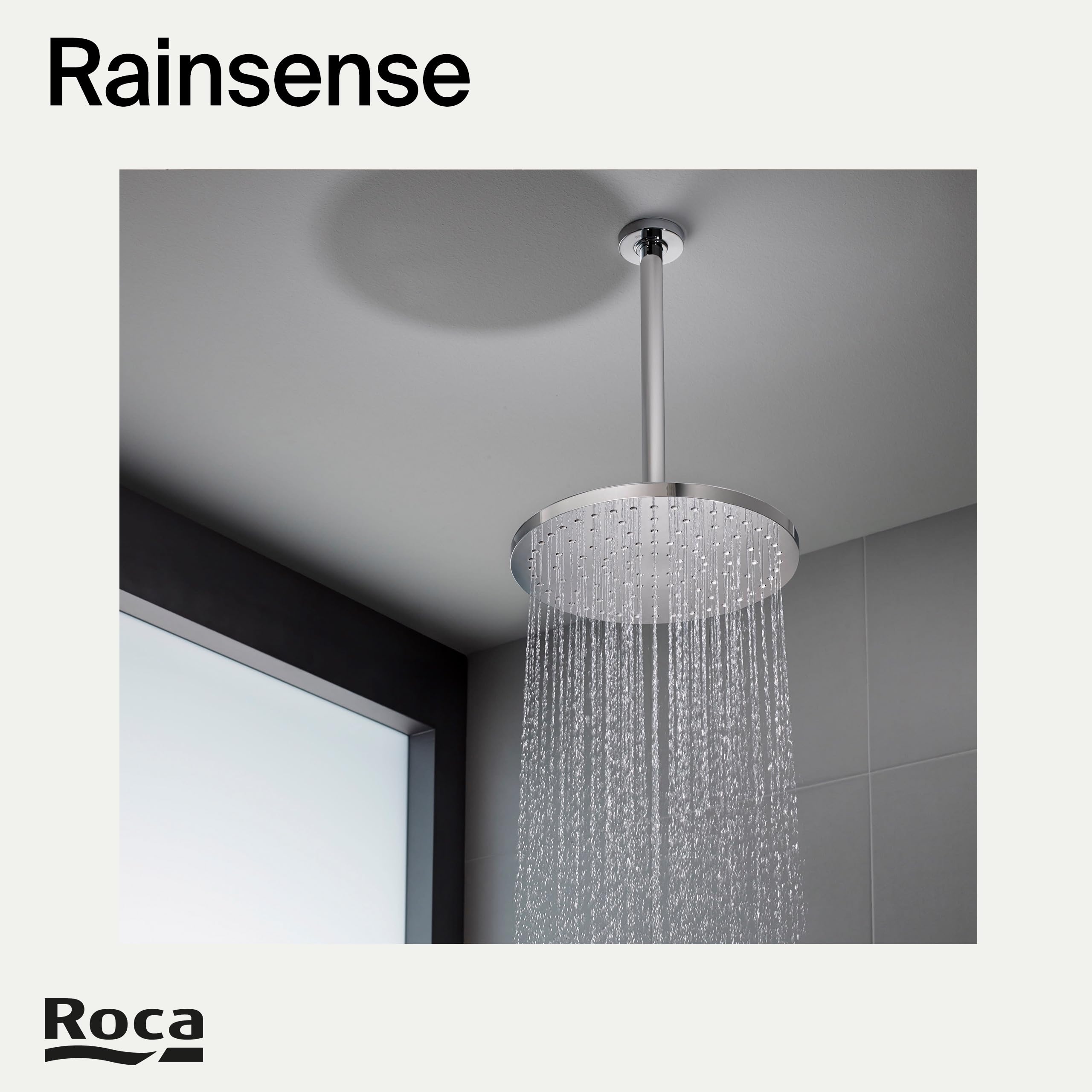 Roca,Rainsense,Rociador de pared o techo orientable de ABS cromado. No incluye kit/brazo soporte a pared / techo,A5B2150C00