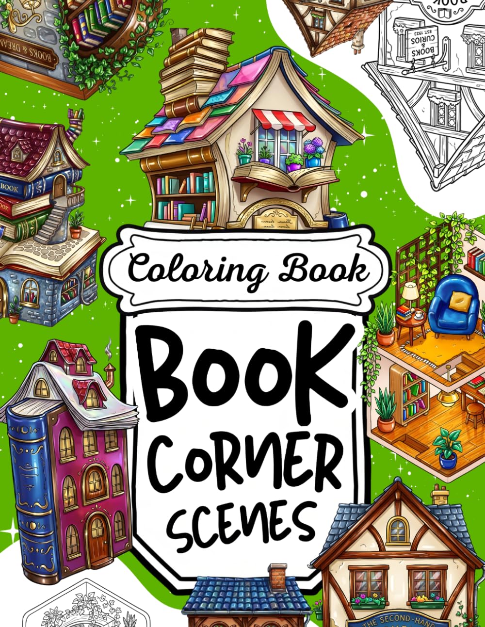 Cozy Old Book Shop Coloring Book: 40 Charming Illustrations of Vintage Bookstores, Secret Reading Nooks, and Whimsical Libraries - A Relaxing Coloring ... and Adults (Cozy Moments & Hidden Gems)