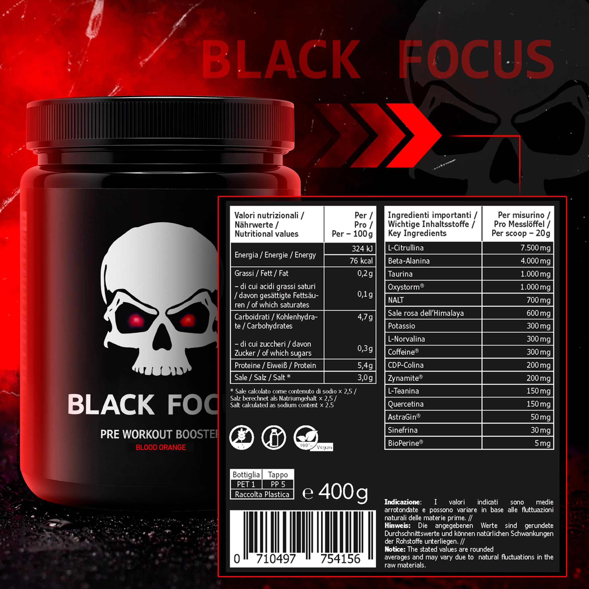 Pro 3.0 Pre-Workout Potente 400 g - Formula ad Alta Intensità con Caffeina, Zynamite, L-Citrullina, Oxystorm - Frutto del Drago - Made in Germany - 20 Porzioni