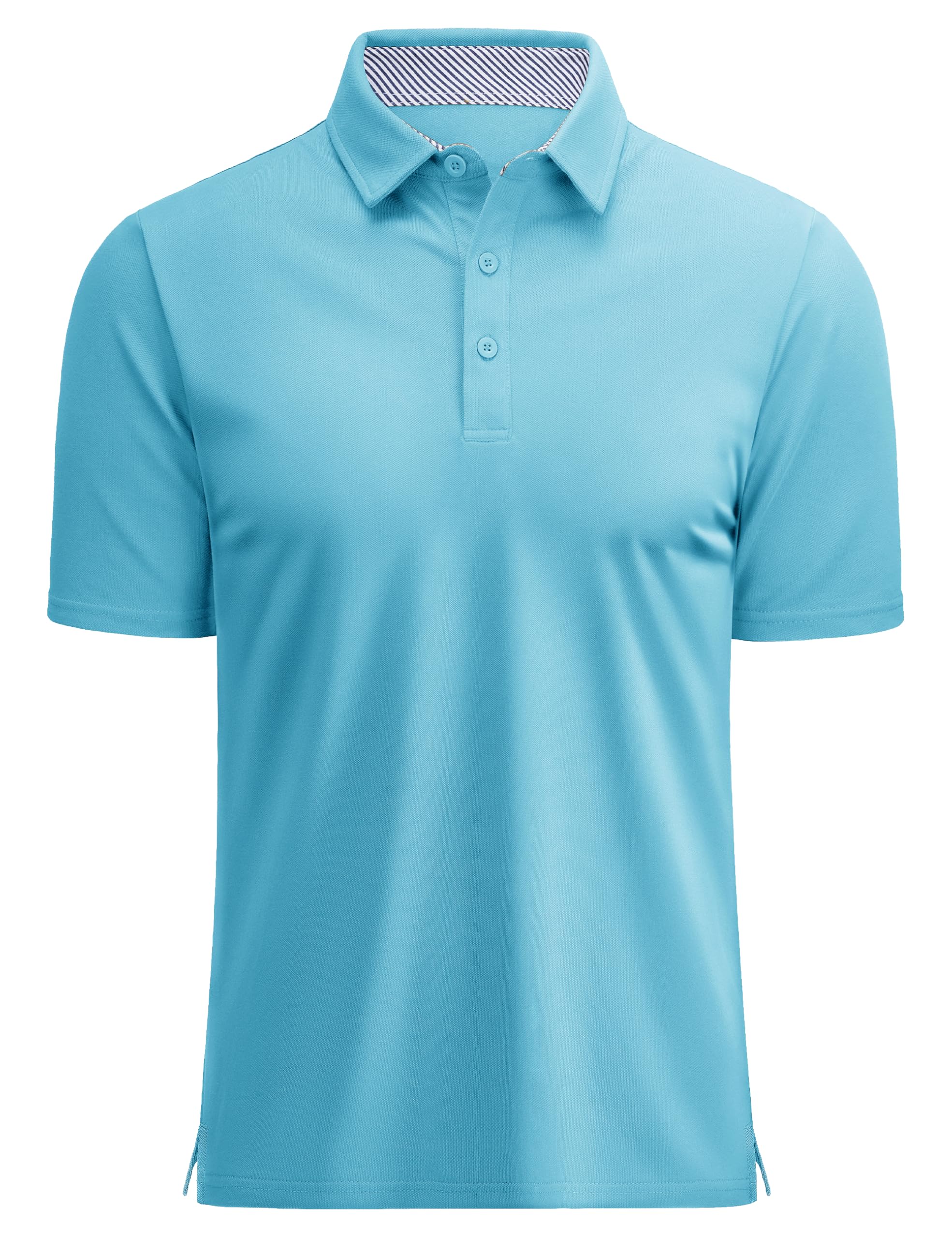 MAGCOMSEN Men's Polo Shirts Short Sleeve Cotton Pique 3 Button Classic Fit Casual T-Shirt Performance Golf Shirts