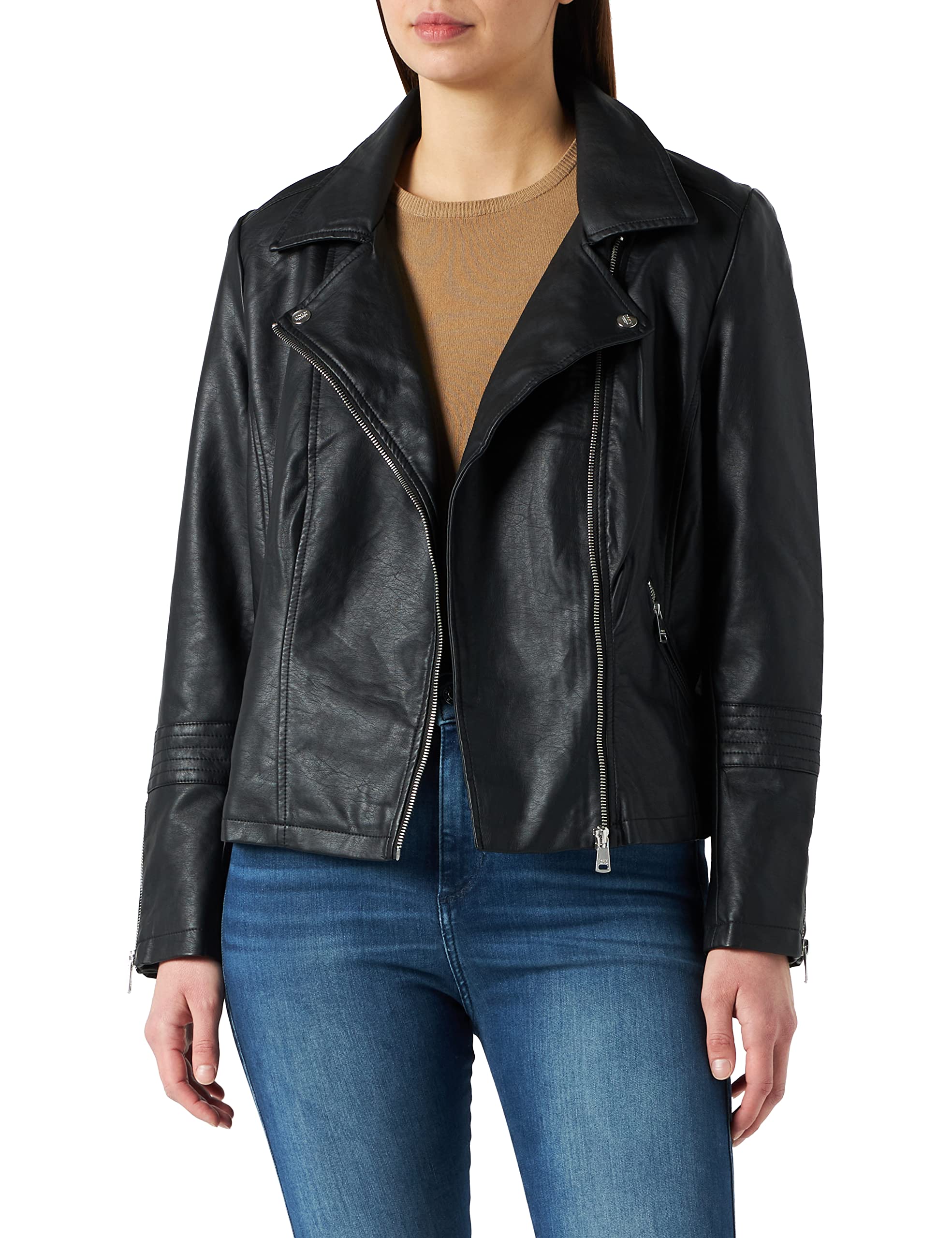ONLY Carmakoma Damen Caremmy Faux Leather Biker Noos Lederimitatjacke