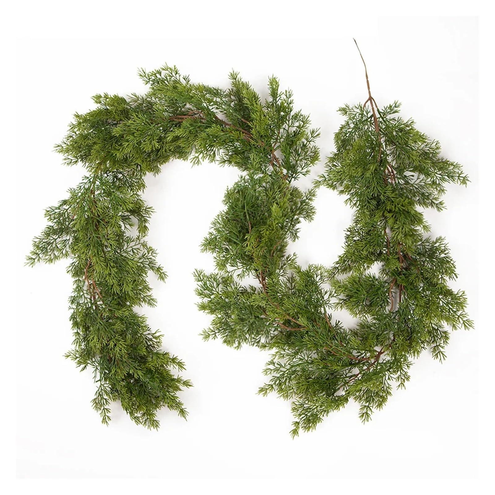Künstliche Weihnachtsgirlande aus Kiefern und Zypressen (180/270 cm) for Tisch, Kaminsims und als Heimdekoration(270cm)