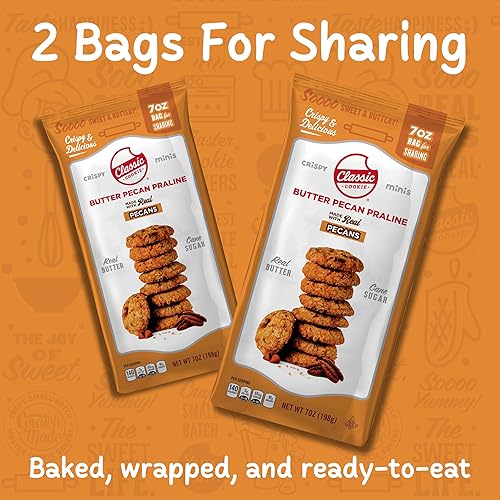 Miniatura 4 de Classic Cookie, Mini galletas crujientes, mantequilla de nuez y praliné de 7 onzas, 2 bolsas