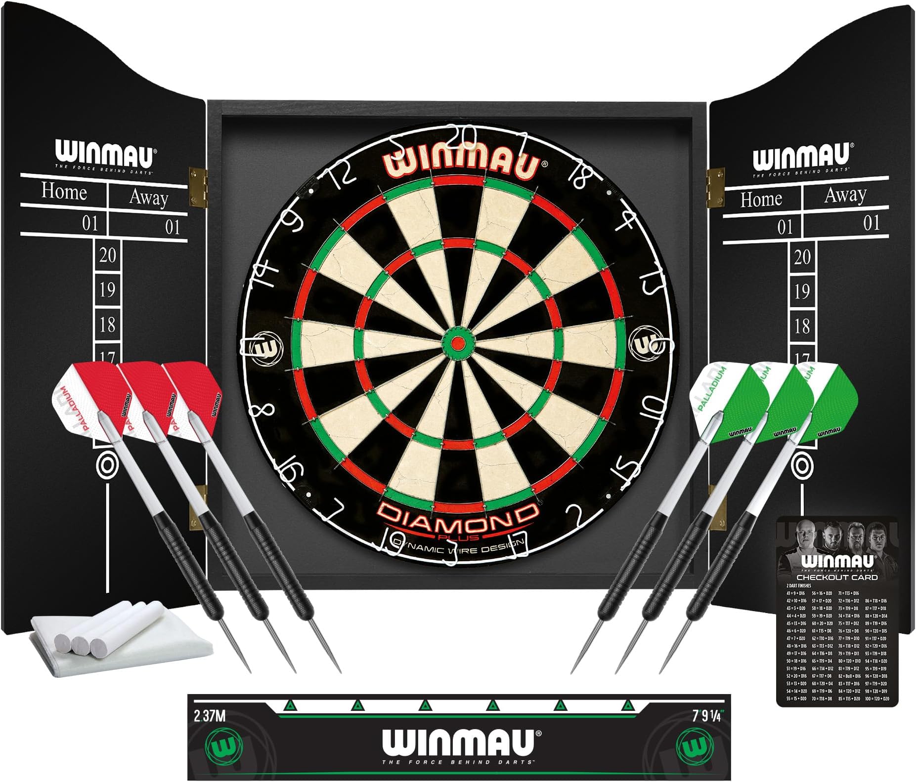 Winmau Diamond Plus Dartboard- PDC Tournament Dart Board, Ultra-Thin Wire System, High-Density Sisal | Available as Board Only, Surround Set, or Cabinet Set with Steel Tip Darts
