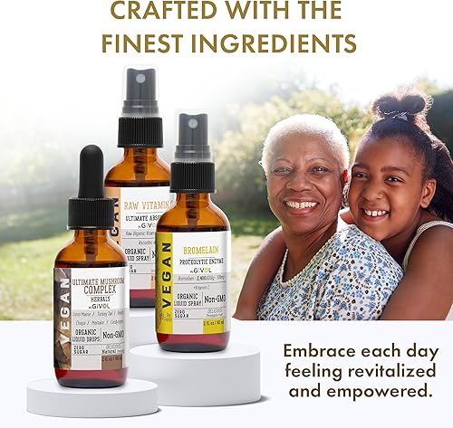 Miniatura 5 de Paquete de defensa de la inflamación líquido Ultimate Mushroom Complex con melena de leones, reishi, cordycepts y chaga, vitamina C cruda y