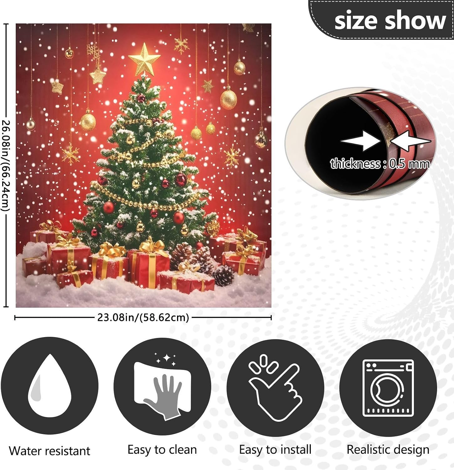christmas tree dishwasher magnet cover panel,xmas balls red magnetic dishwasher covers refrigerator sticker decal christmas decorative washing machine cover for home kitchen,23x26in large christmasa001