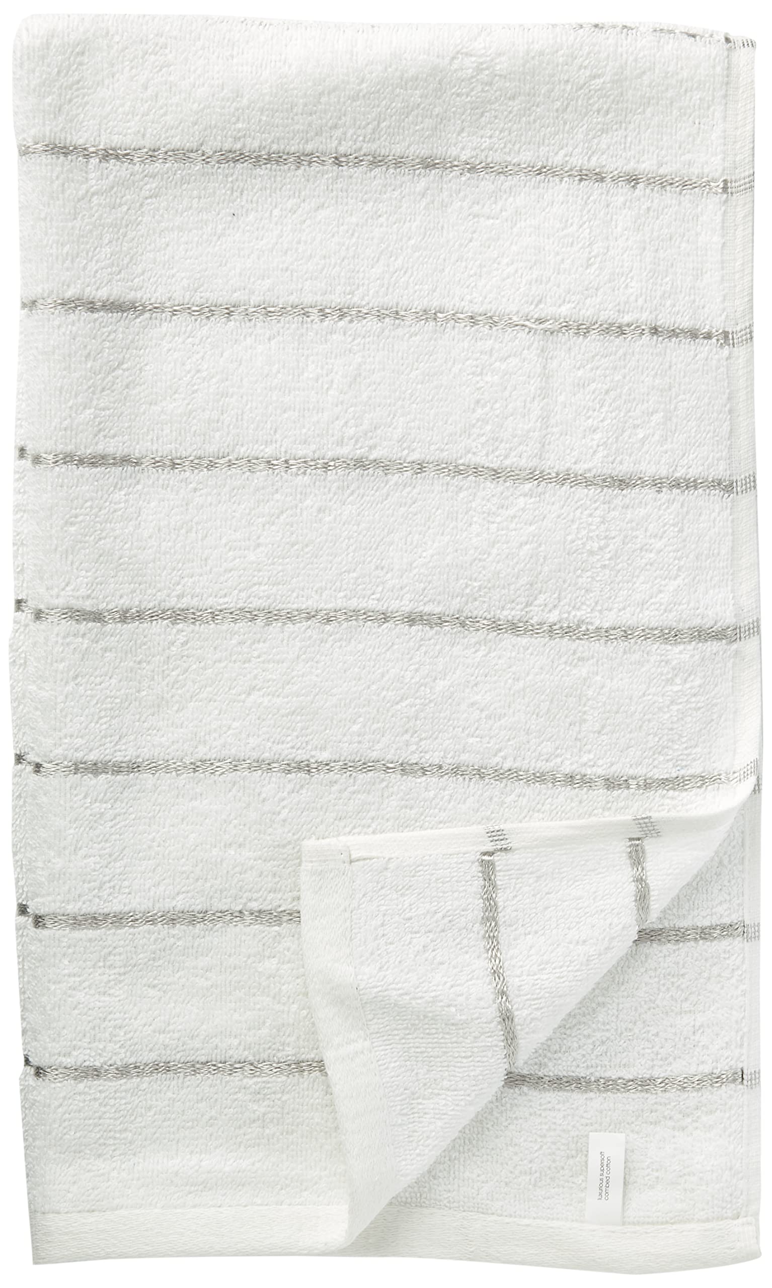 Rapport Home White Six Piece Rapport Lot de 6 Serviettes rayées 100% Coton Blanc/argenté, 6pcs Bale