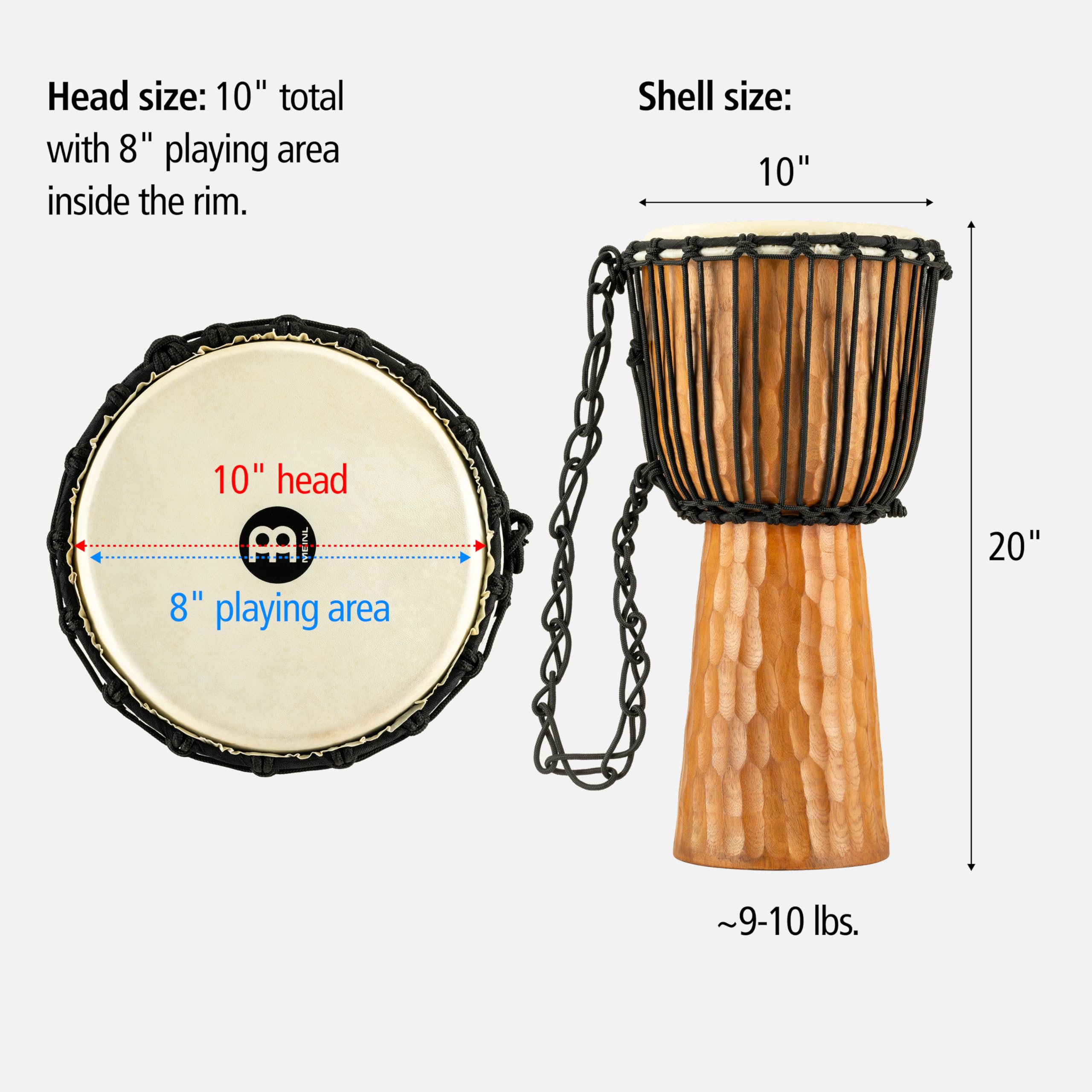 Meinl Headliner Djembe HDJ4-M, 10", Nile Series - Djembe