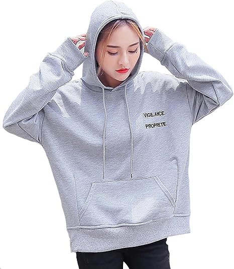 Amazon ケイミ Keimiスウェットパーカー トレーナー フード付き レディース メンズ 男女兼用 プルオーバー ゆったりシルエット 大きい サイズ 長袖 春秋 無地 普段 部屋着 カジュアル シンプル グレー トレーナー パーカー 通販