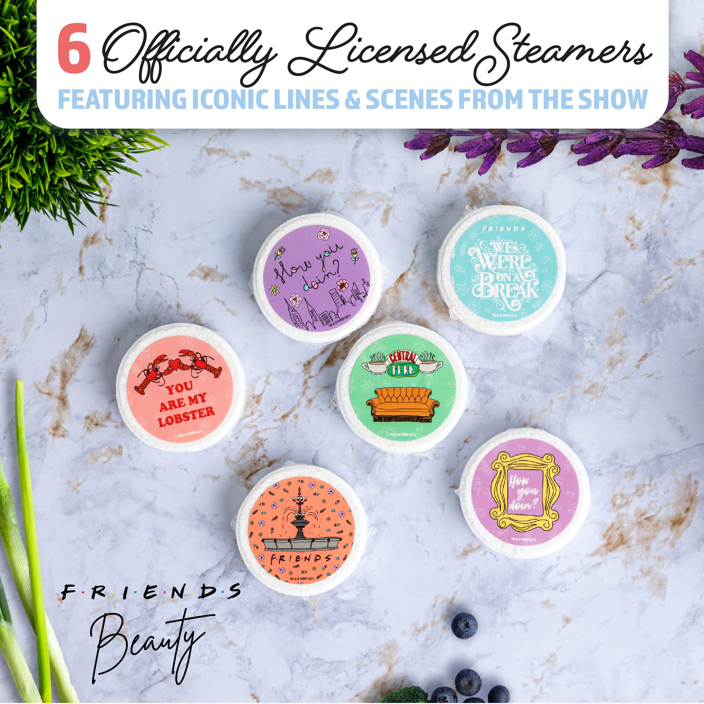 Set de 6 Vaporizadores de Ducha de Friends, Merchandising con Licencia Oficial