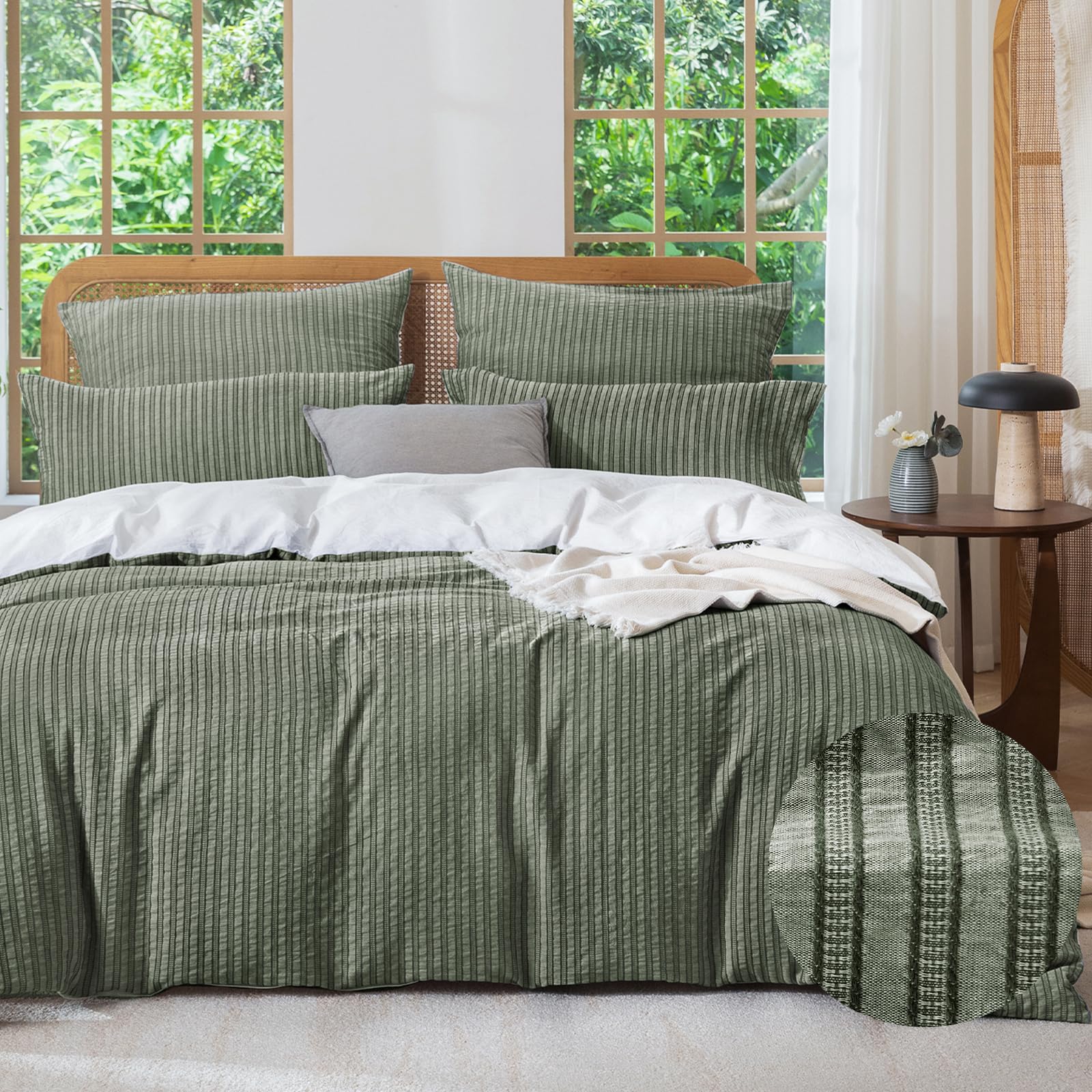 SOULFUL Gestreift Jacquard Gewaschene Baumwolle Bettwäsche Set