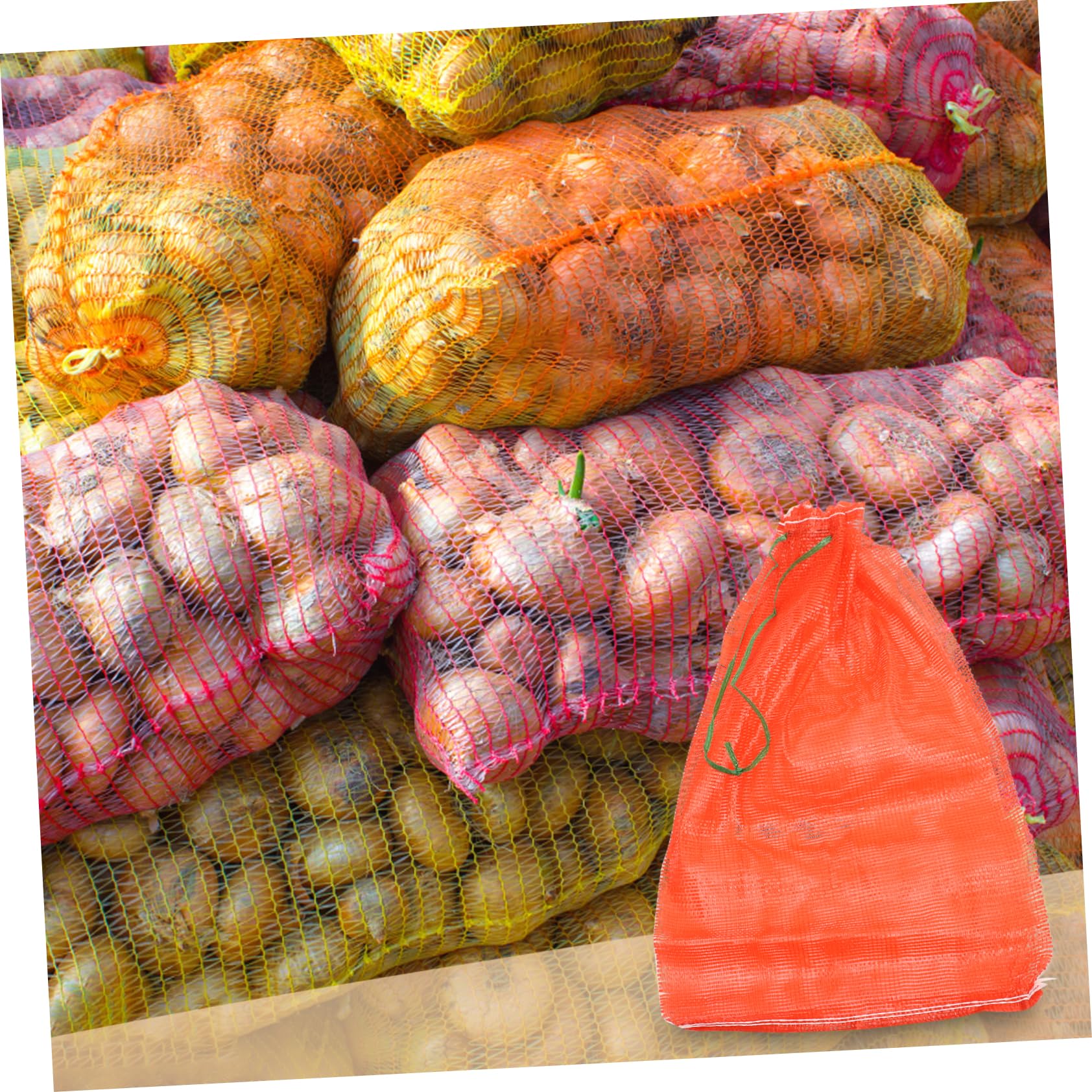Alipis Bolsa de Malla de Plástico Roja 50 Piezas 50x80 Cm Cordón