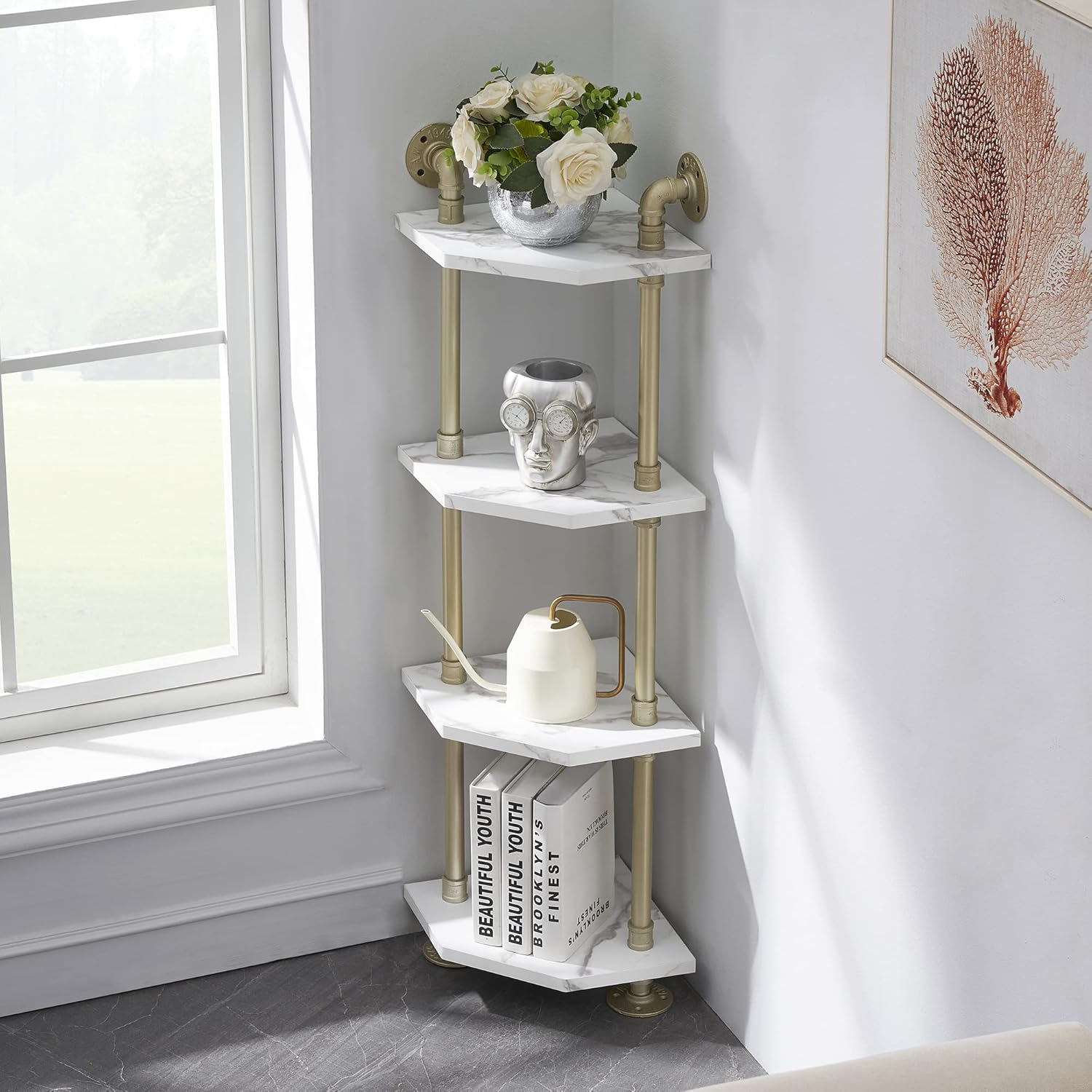 Bathroom Corner Shelf Unit Wall Mounted Rispa