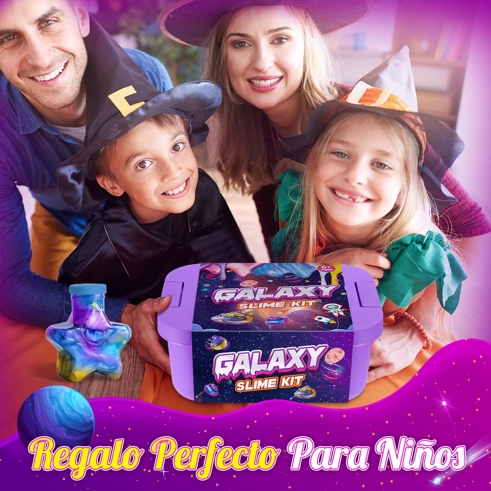 iKidiki Slime Galaxy para Niñas y Niños - Kit de Manualidades Fluffy para Niñas y Niños de 6 a 12 Años - Regalo de Cumpleaños