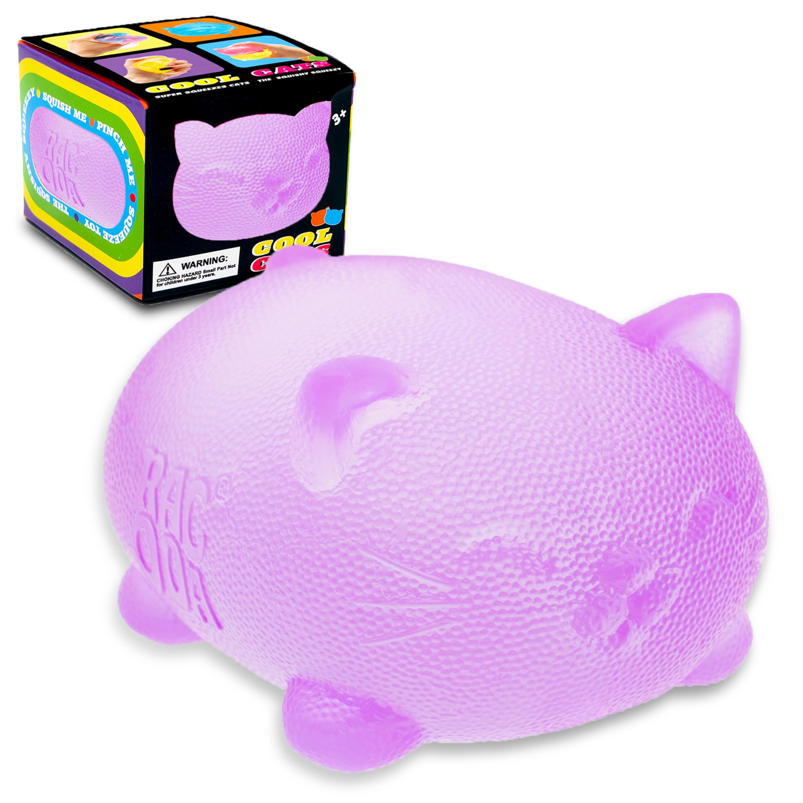Stress Cat Toy, Gel Filled Squishy Toy for Kids Stress Relief - High Density Squeeze Balls for Students Calming, Fidgets for Classroom Prize