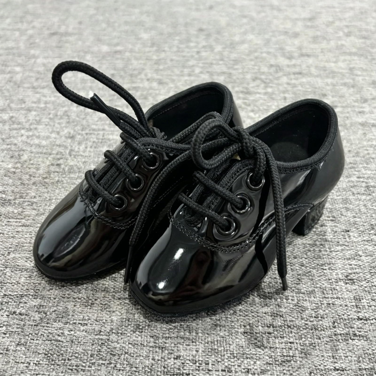 2 Ciondoli Per Scarpe Da Ballo In Pelle Verniciata Nera Da