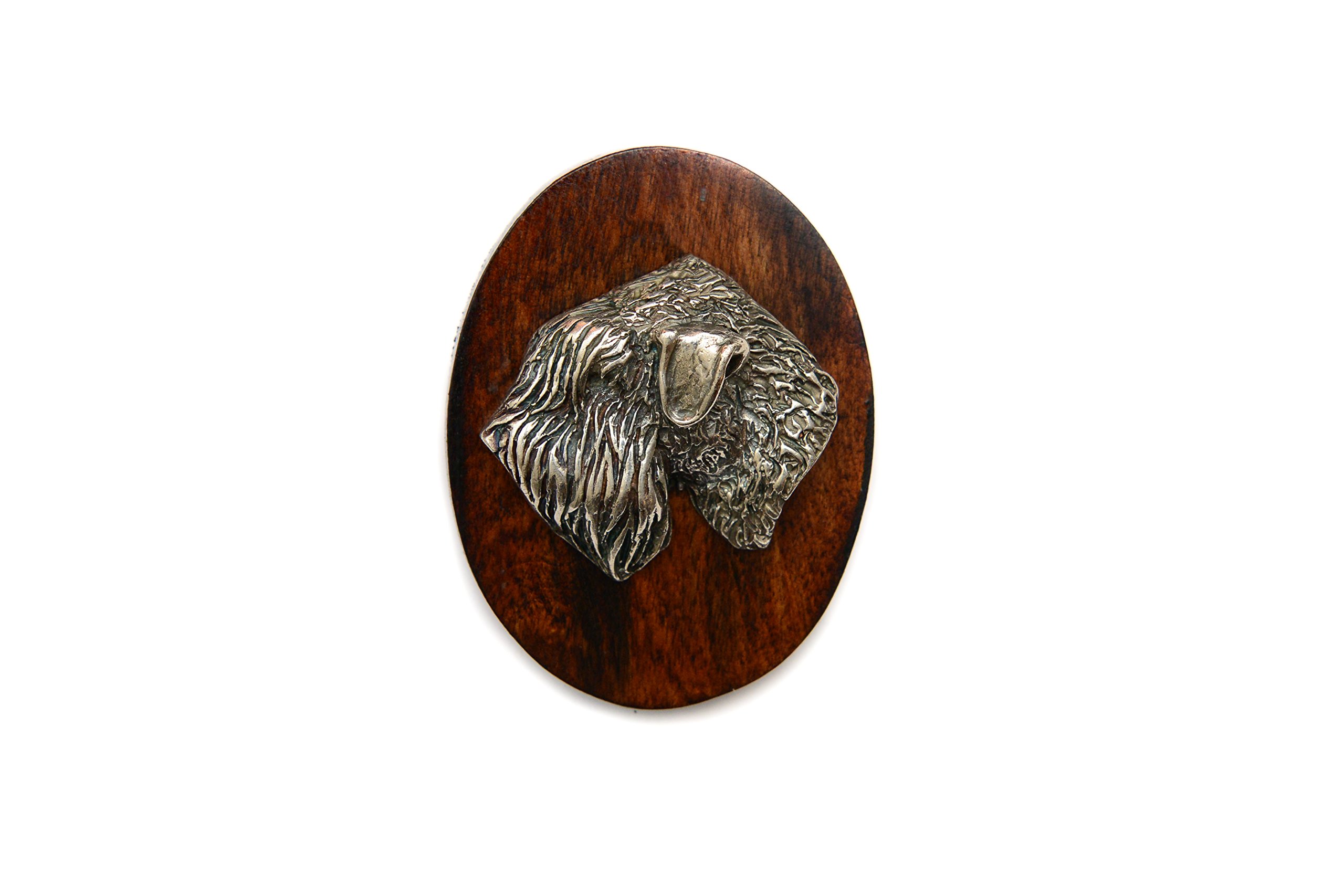 Art-Dog Dog Show Ring Clip Number Holder - Brooch with Clip Dog Show Exhibit Number Holder - Handmade Dog Show Accessory – Dog Tag Clip 7x5cm – Soft-coated Wheatan Terrier — image 1