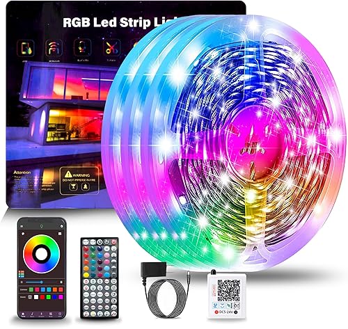 Luces LED de 300 pies para dormitorio, iluminación RGB con sincronización de música, efectos de cambio de color, luces LED controladas por