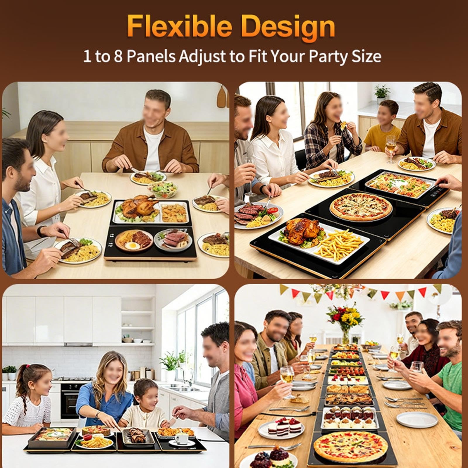 Calentadores For Bandejas De Comida Buffet,Configuración De 8 Temperaturas