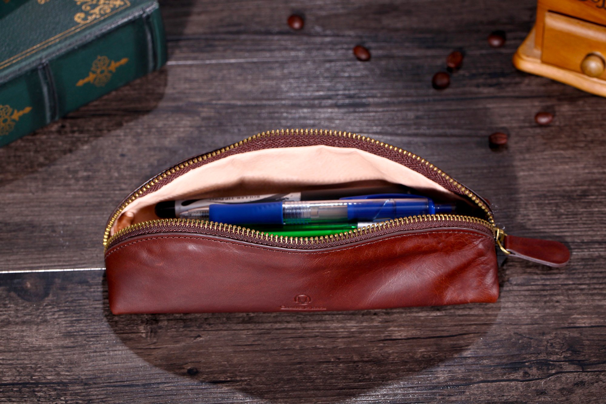 Cronus i Rhea® | ekskluzywny skórzany folder (Scylla) | piórnik etui na długopisy | Prawdziwa skóra | stylowe pudełko upominkowe | mężczyźni - kobiety, Ciemny brąz