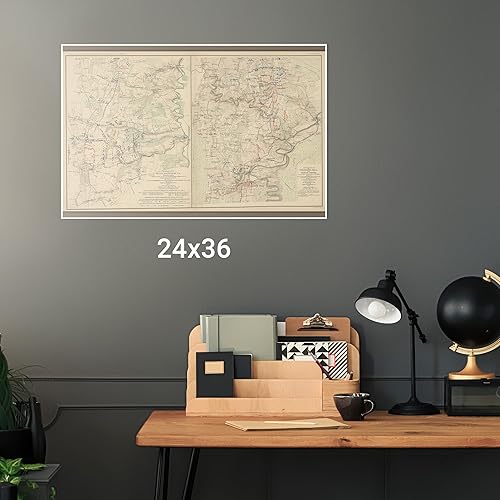 Miniatura 4 de Mapa de batallas de la guerra civil de Winchester Virginia, Cedar Creek y Fisher's Hill - Imprimir solamente - 24 x 36 pulgadas