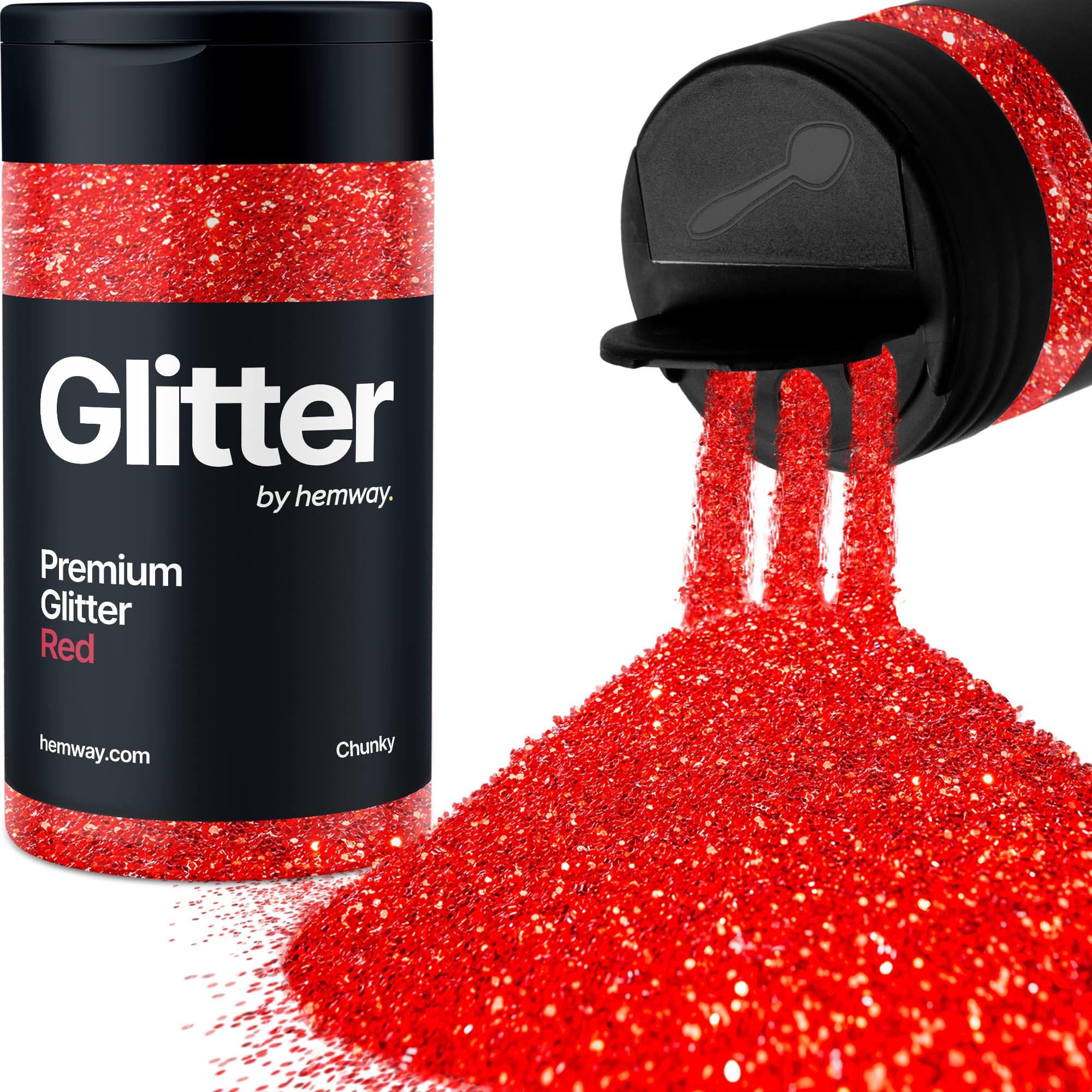 Red Glitter Shaker, 130g Chunky Glitter, Crafts 1/40" Metallic Flake Red Sequins, Resin & Epoxy Crafts, Decorating, Halloween