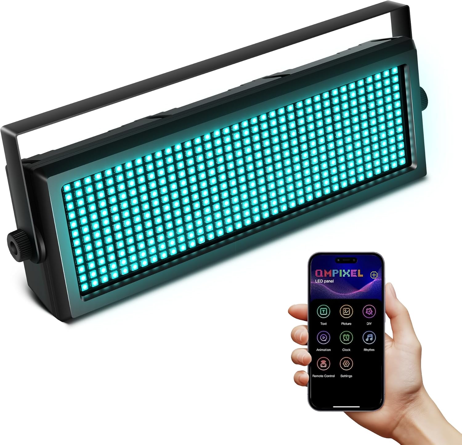 Telbum LED Strobe Light for DJ Stage Party, 432LEDs RGB Strobe Lights Sound Activated DMX512 Control, Muti-Animation Effects, Uplighting Wash Light for Halloween Club Bar Event Concert Church Wedding