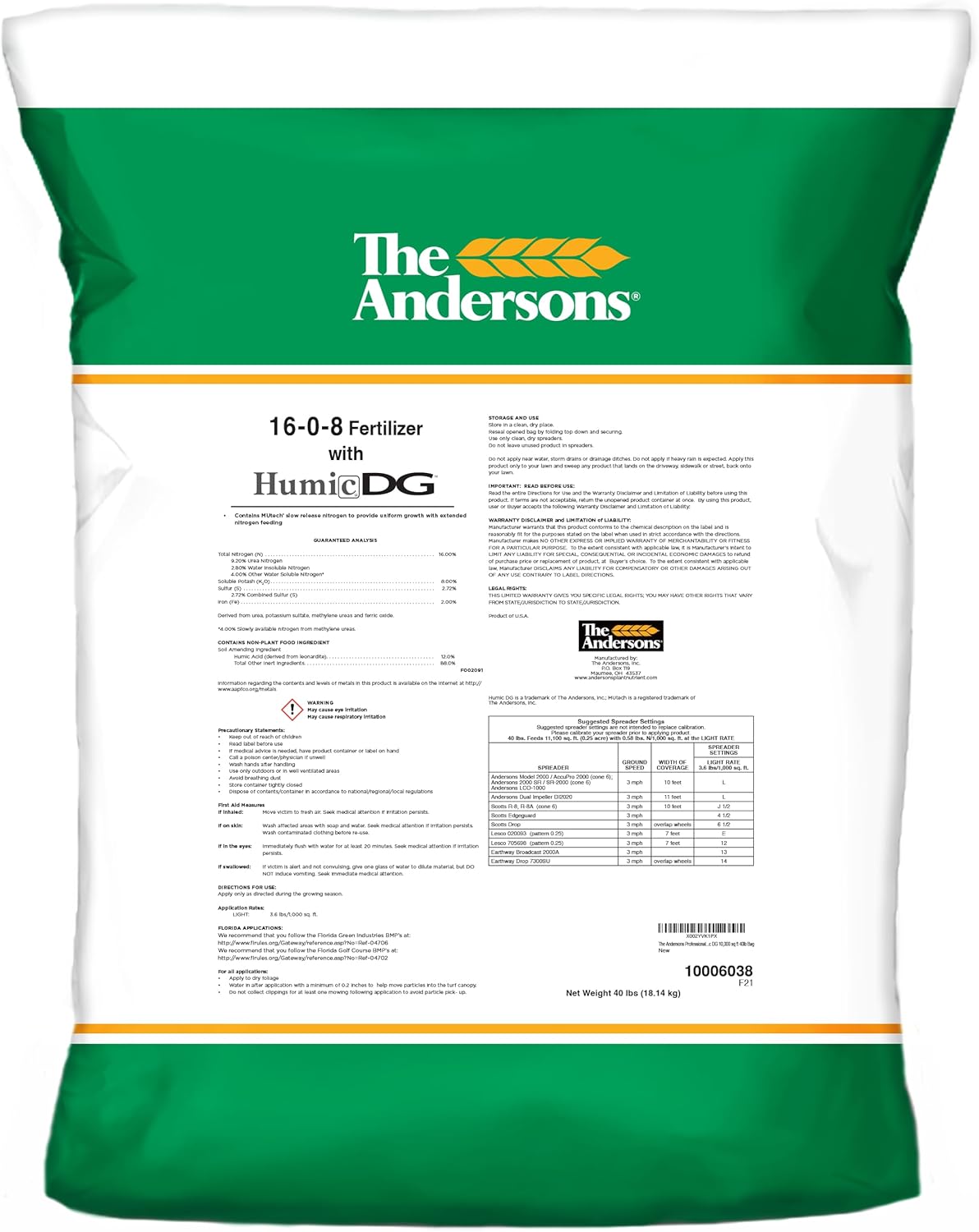 Amazon.com : The Andersons Professional PGF 16-0-8 Fertilizer with ...