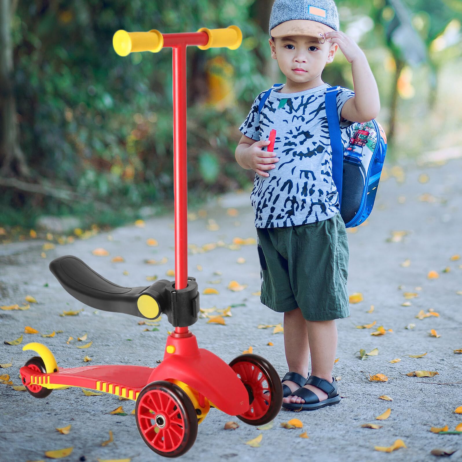 Sella per Monopattino Bambini in Plastica Nera Regolabile | Installazione Semplice, per Scooter dei Piccoli, Seduta Portatile, Uso su Modelli Infantili