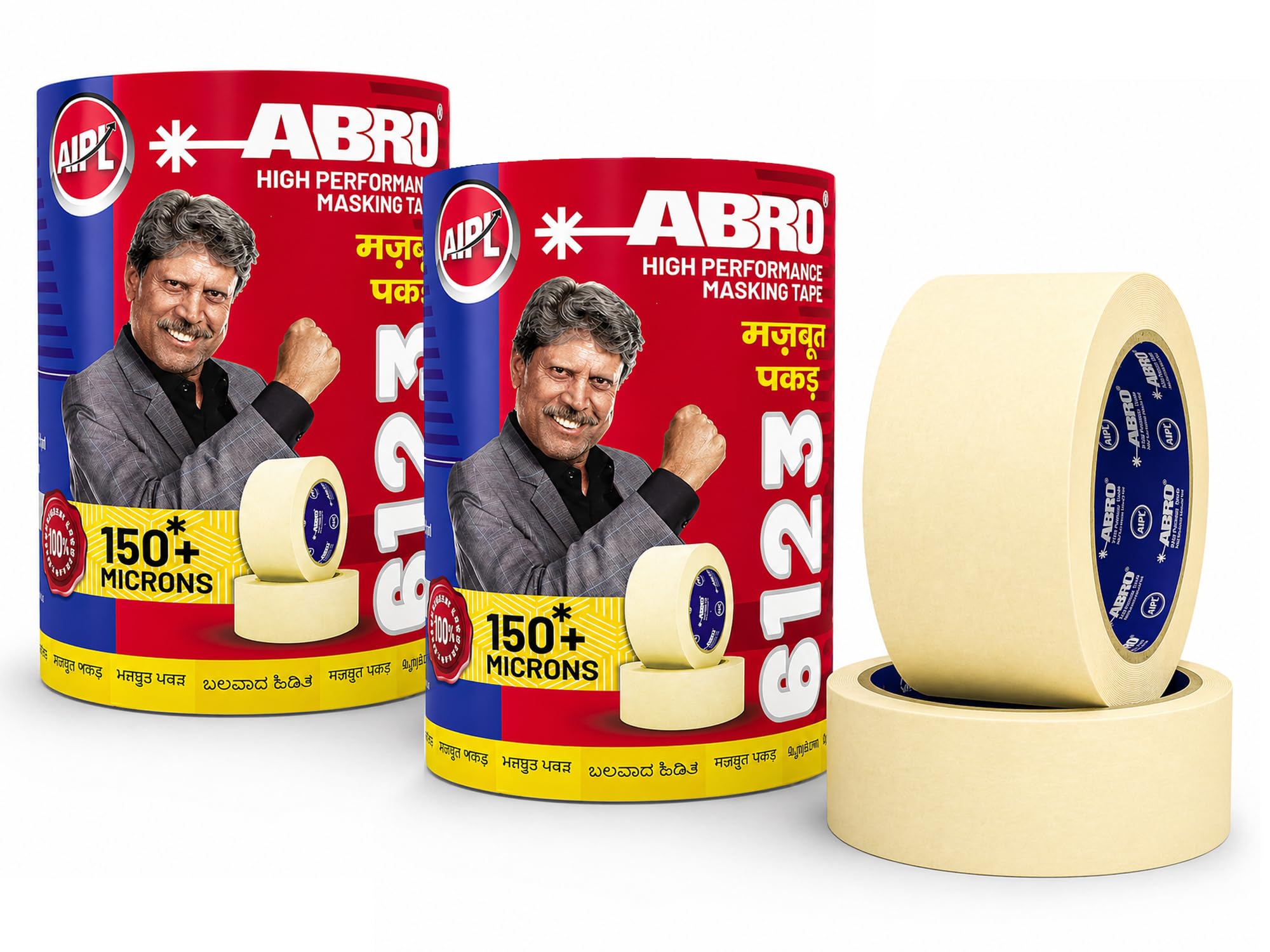 ABRO Masking Tape 150 Microns Extra Strong Adhesion Heavy Duty Painter Tape for Automotive Painting Wood Metal Clean Removal Professional Use- 48MMC20MTR - 6 PCs-image-19