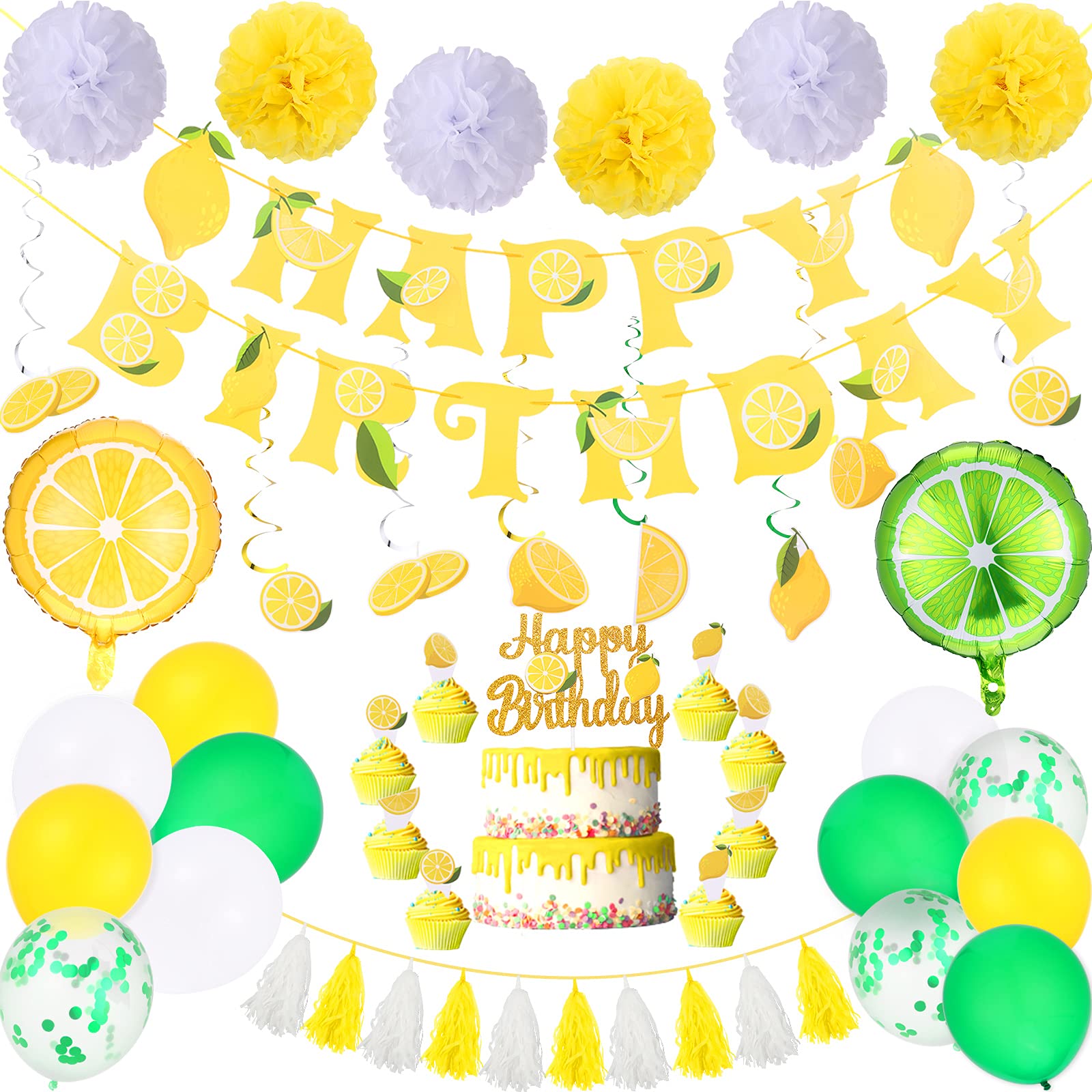Buy 46 Pieces Lemon Birthday Party Decorations Lemon Birthday Banner