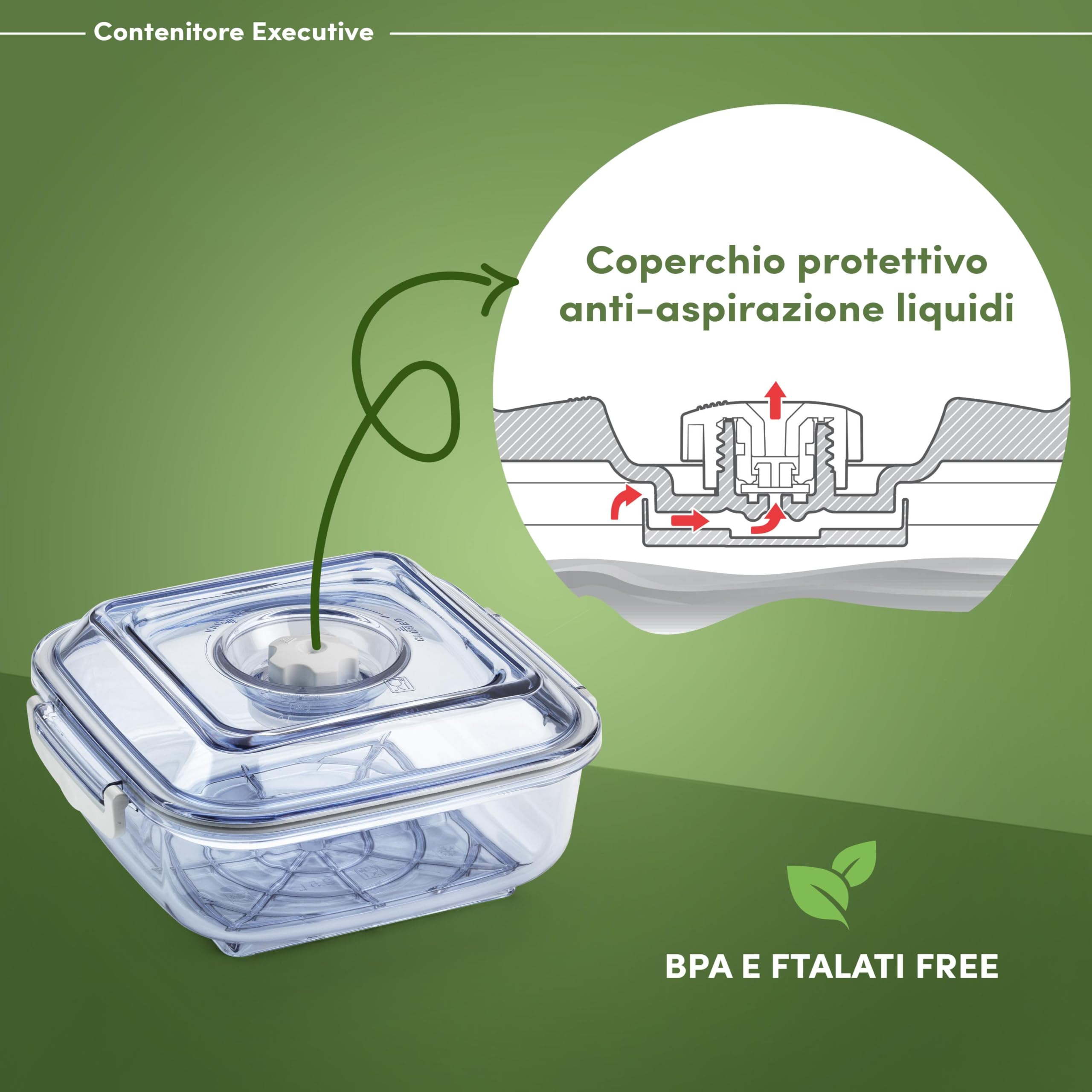 Magic Vac Contenitore Sottovuoto 2,5L – Ermetico Per Cibi Solidi E Liquidi, Lavabile In Lavastoviglie, BPA-free