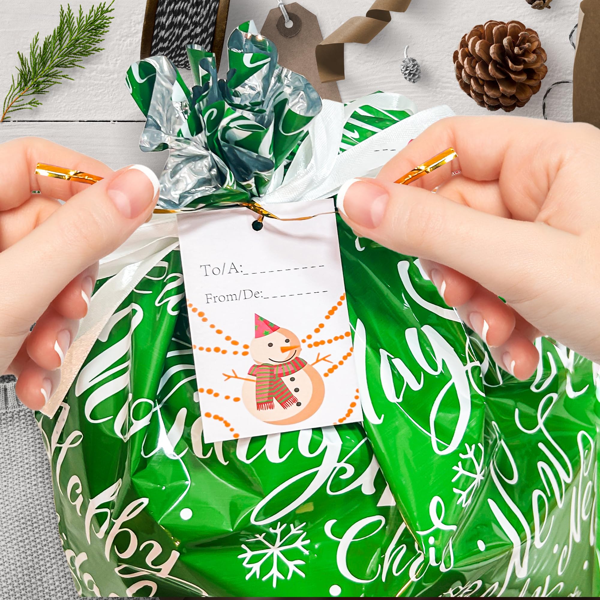 wyegey 20 bolsas de regalo de Navidad con cordón