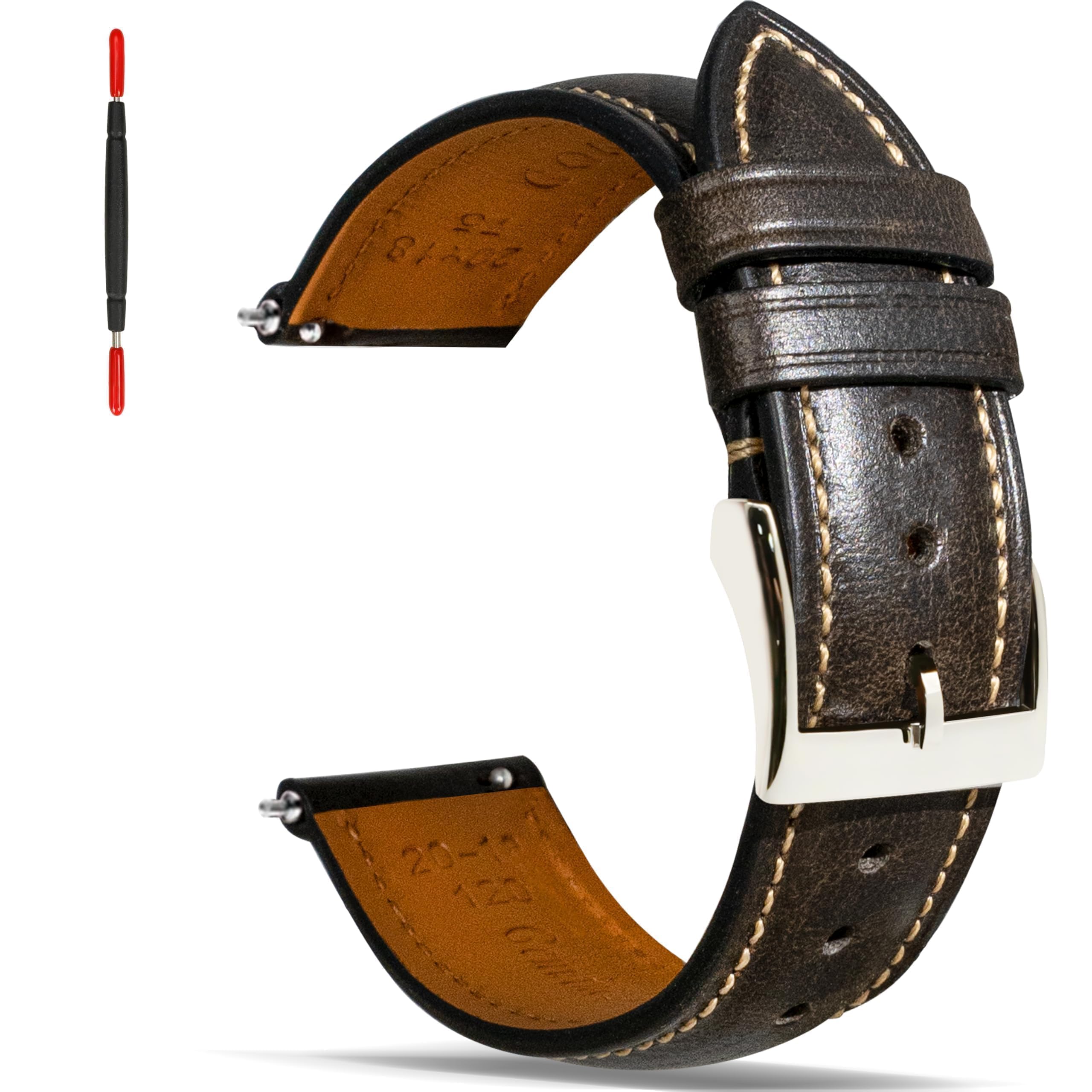 Cinturino per orologio in pelle a sgancio rapido, 14 mm, 16 mm, 18 mm, 19 mm, 20 mm, 21 mm, 22 mm, 24 mm, vintage conciato a olio, cinturino di ricambio in pelle per uomini e donne