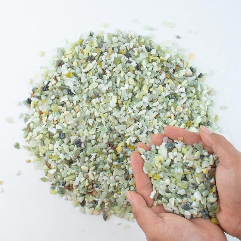 3lb Jade Bean Pebbles,1/4 Inch Cactus Bonsai DIY Rocks, Natural Succulent Rock and River Rocks Decorative for Aquariums, Vases, Terrarium, Outdoor Gardening, Top Dressing for Potted Plants
