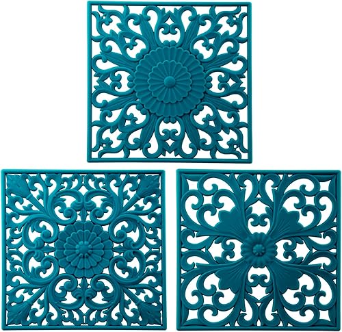 Smithcraft Salvamanteles de silicona para platos calientes, ollas y sartenes, almohadillas calientes cuadradas para encimera de cocina, tapete de