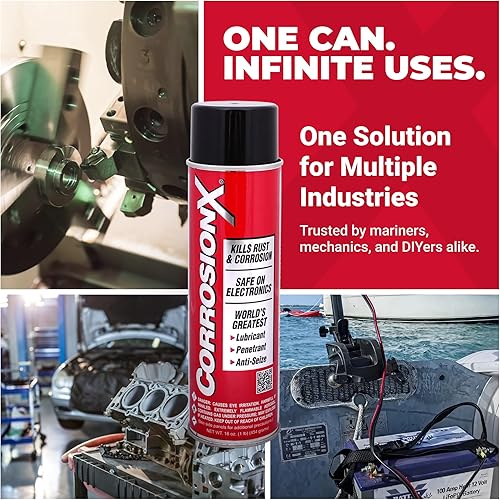 Vista 8 de CorrosionX Inhibidor de óxido, prevención de corrosión dieléctrica de fuerza industrial, lubricante y penetrante para uso marino, automotor