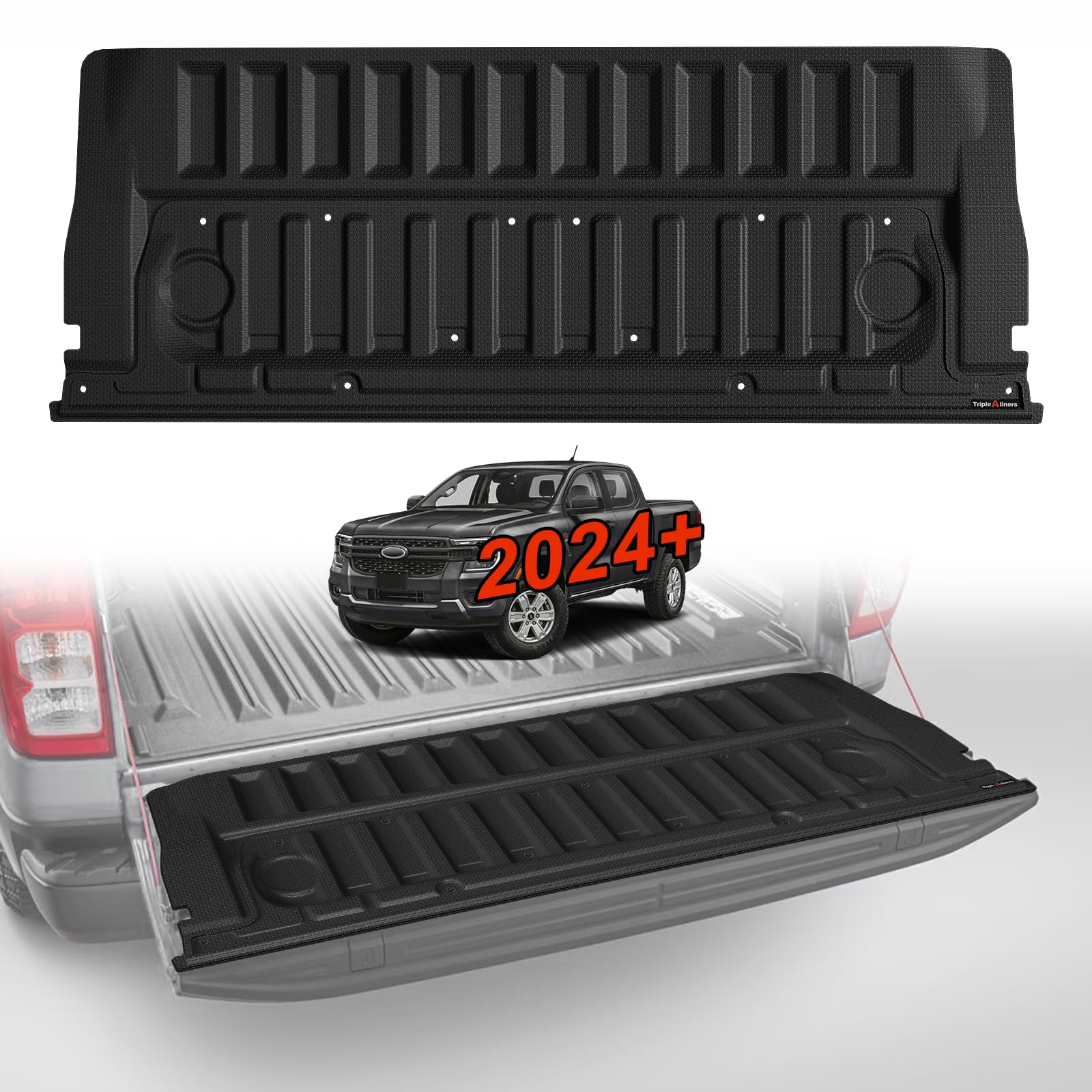 TripleAliners Truck Mat Compatible with 2024-2026 Ford Ranger Accessories, Tailgate Mat Custom Fit All Weather Protection Pickup Liner