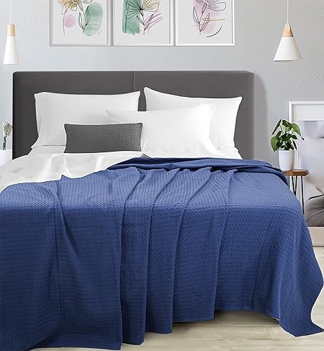 Miniatura 10 de AAVNI HOMES Manta de cama de 100 % algodón de alta calidad, tamaño individual, color azul cielo, ligera y transpirable, perfecta para usar en capas,
