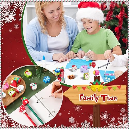 Miniatura 5 de 12 gomas de borrar de Navidad para niños, muñeco de nieve, copo de nieve, Papá Noel, árbol de Navidad, vacaciones de invierno, borradores para