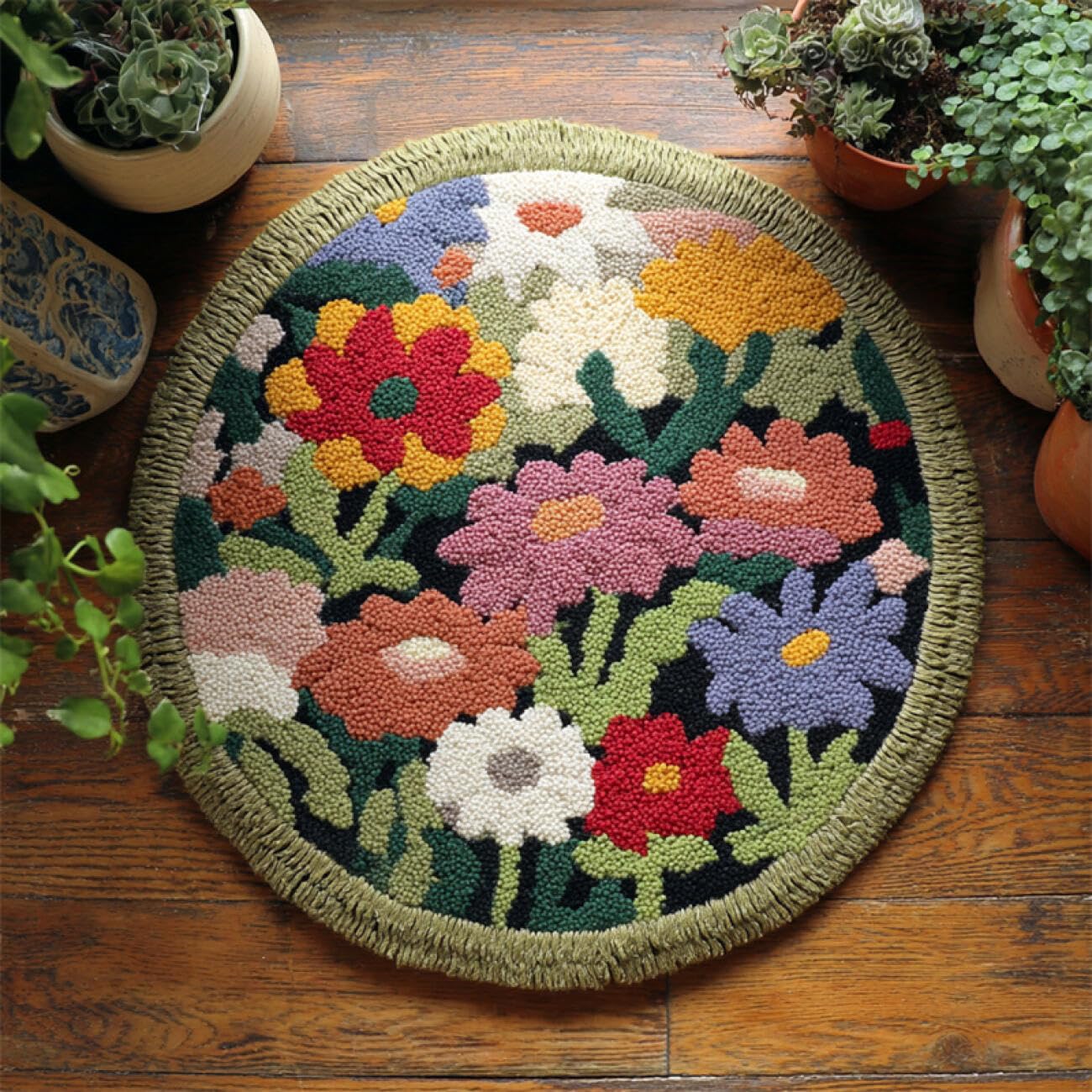 Kitquiver Tapestry Kits for Adults Colorful Flowers 60x60cm