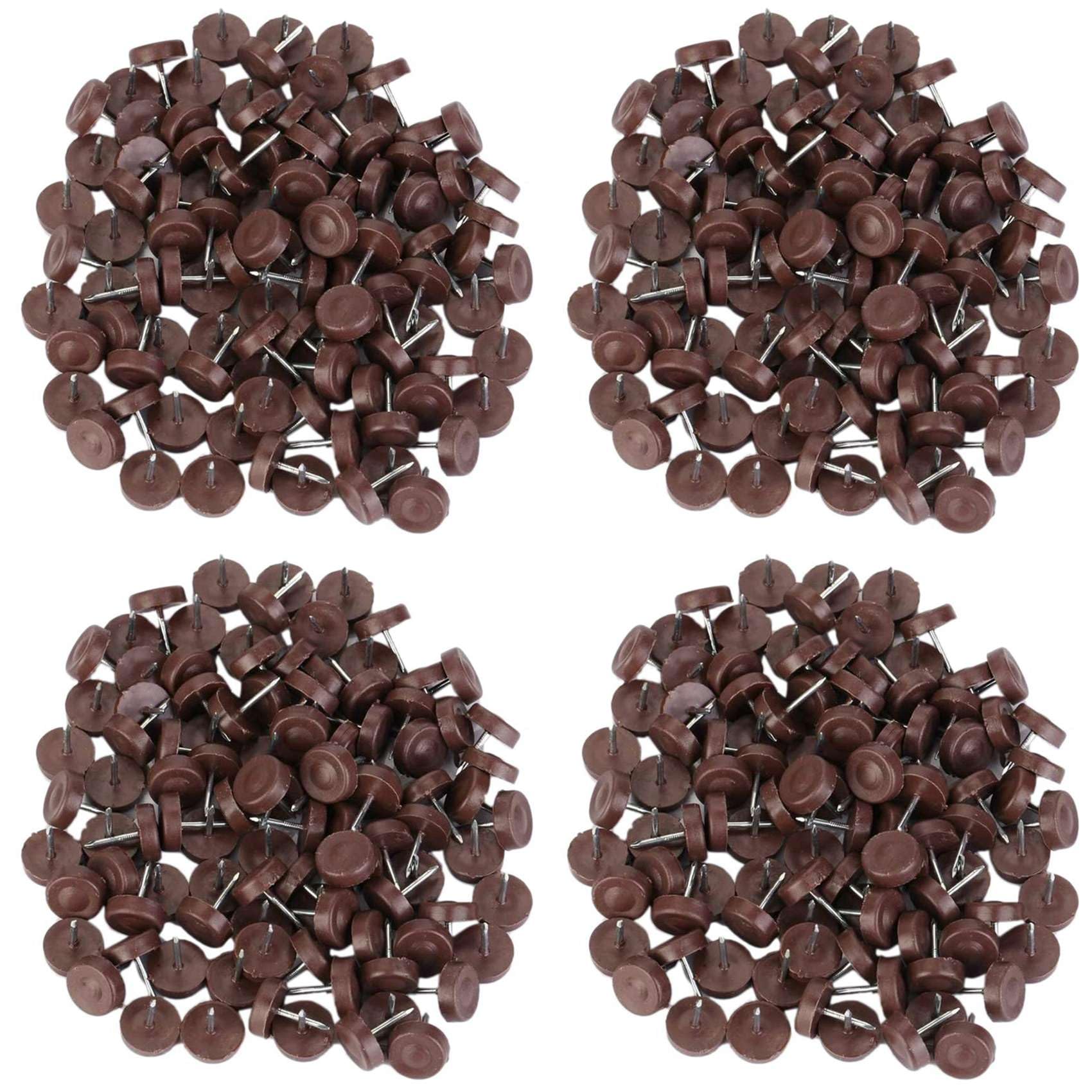Jnchdghwa 400 PCS Chair Table Furniture Leg Bottom Feet Plastic Pads Glides Skid Nail Wood Floor Furniture Protector Noise