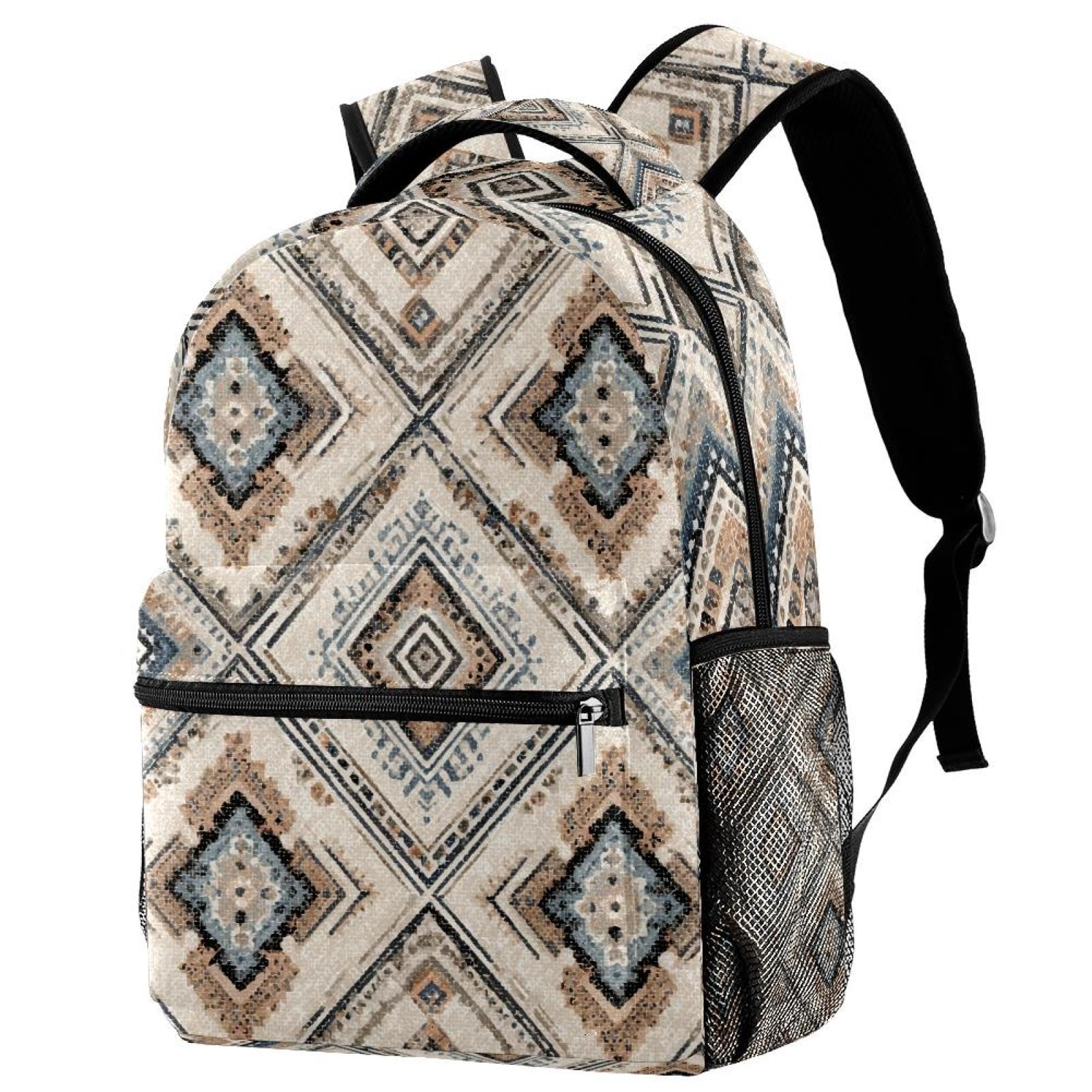 Mochila impermeable étnica oriental abstracta con compartimento para laptop de 40cm multicolor 7