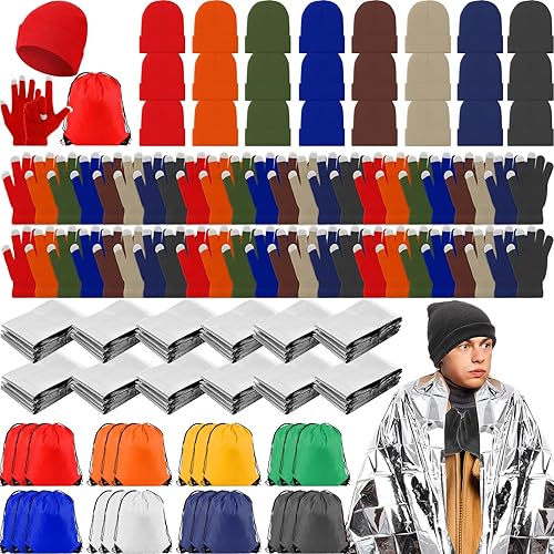Geyoga Homeless Care Package Supplies Bulk Winter Beanies Warm Touchscreen