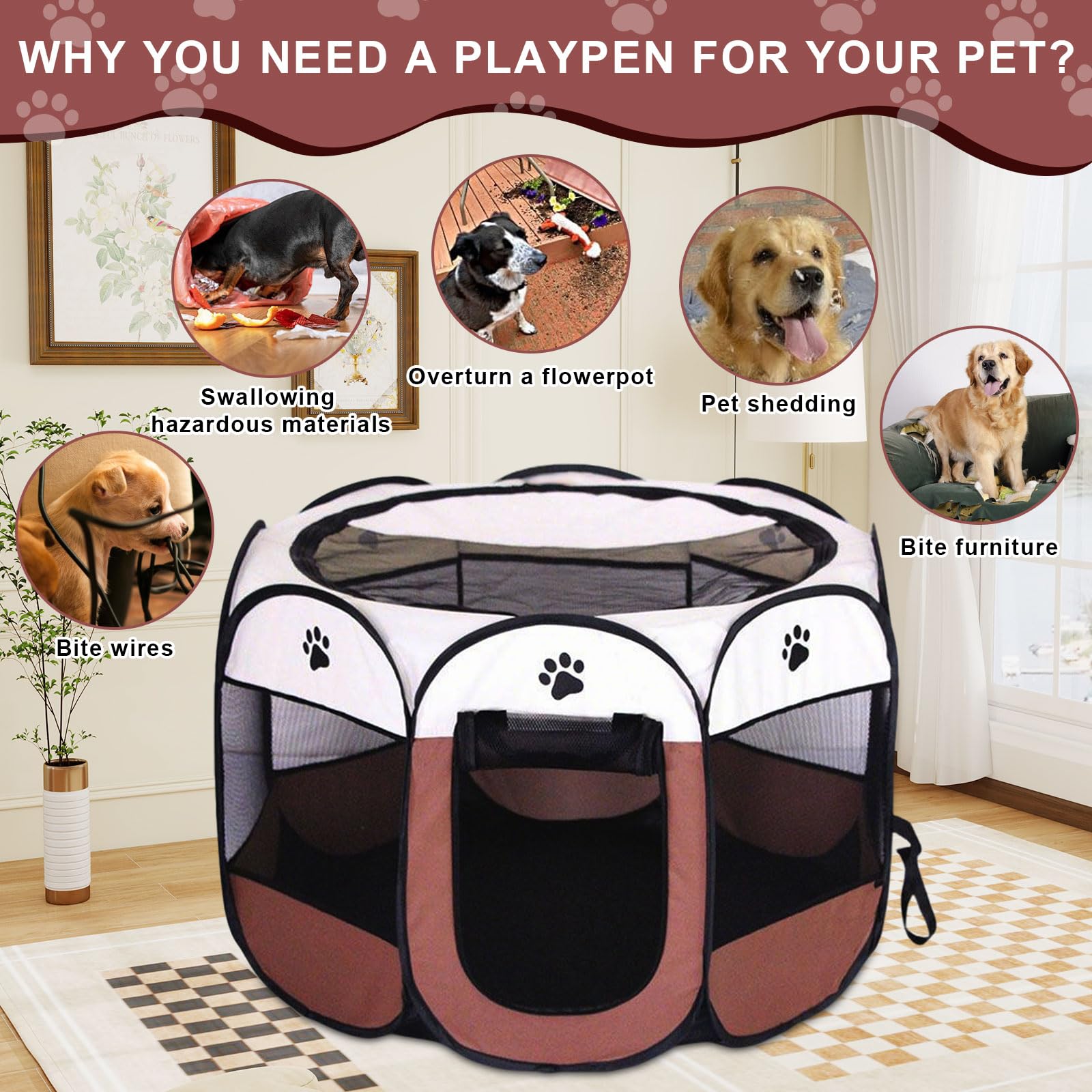 Scarico pieghevole per cuccioli, per cani e gatti, portatile, pieghevole, impermeabile, in tessuto Oxford, per cani, conigli