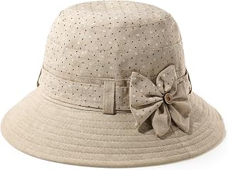 Glamorstar Cloche Hats for Women Vintage Bowler Hat Floral Fedora Bucket Hats