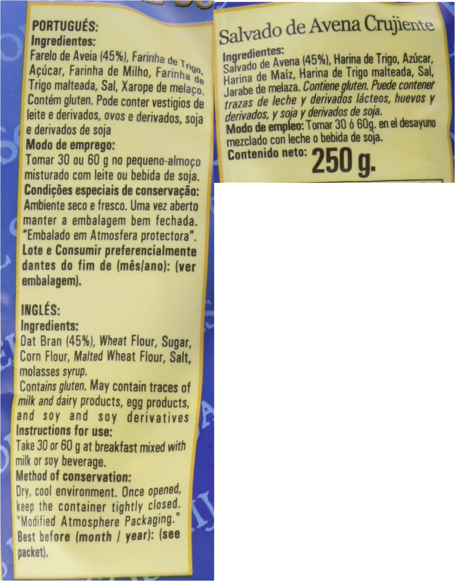 Hijas Del Sol Salvado De Avena Crujiente - 250 gr - [Pack de 4]