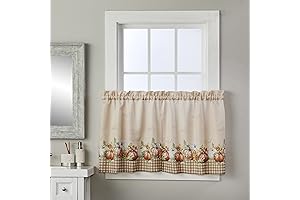 SKL Home Harvest Autumn Pumpkins Curtain Tier Pair
