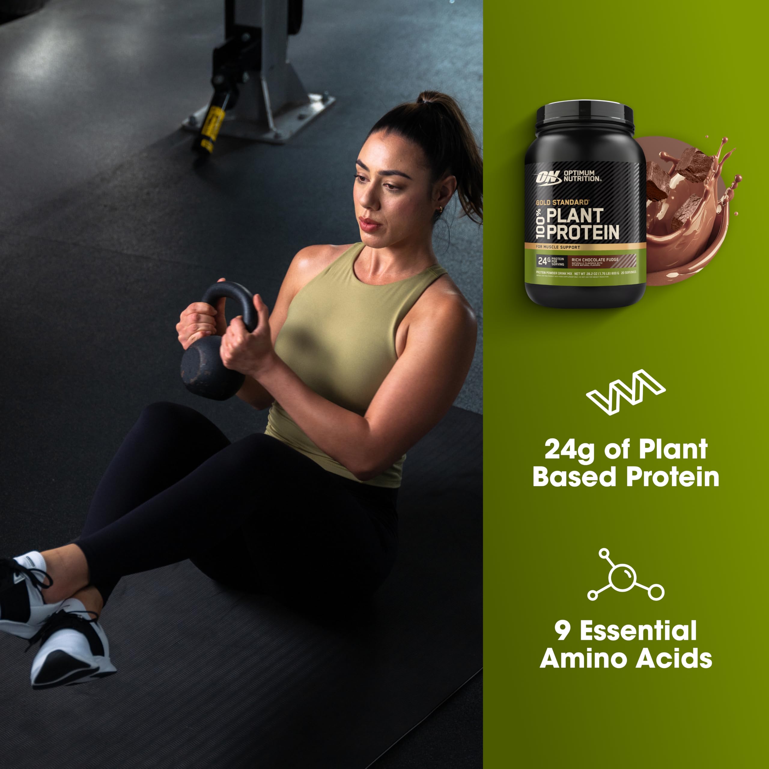 Optimum Nutrition Gold Standard Plant Based Protein, Rich Chocolate Fudge — Amazon image 4